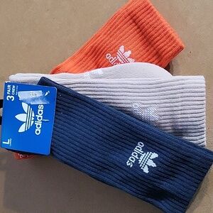 Adidas originals 3-pack classic crew socks 3pk long athletic socks size L orange